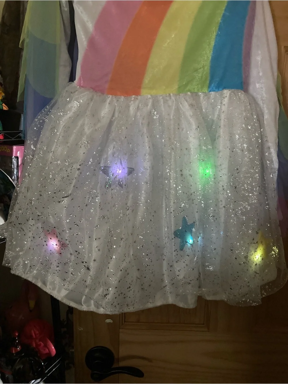 Girls long sleeve rainbow unicorn costume - Picture 7 of 11